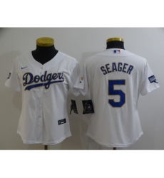 Women's Nike Los Angeles Dodgers #5 Corey Seager White Champions Jersey