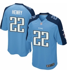 Men's Nike Tennessee Titans #22 Derrick Henry Game Light Blue Team Color NFL Jersey