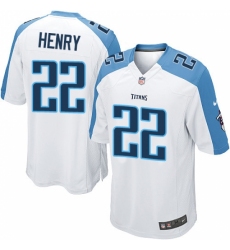 Men's Nike Tennessee Titans #22 Derrick Henry Game White NFL Jersey