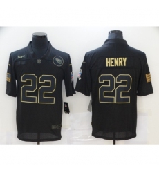 Men's Tennessee Titans #22 Derrick Henry Black Nike 2020 Salute To Service Limited Jersey