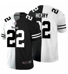Men's Tennessee Titans #22 Derrick Henry Black White Limited Split Fashion Football Jersey