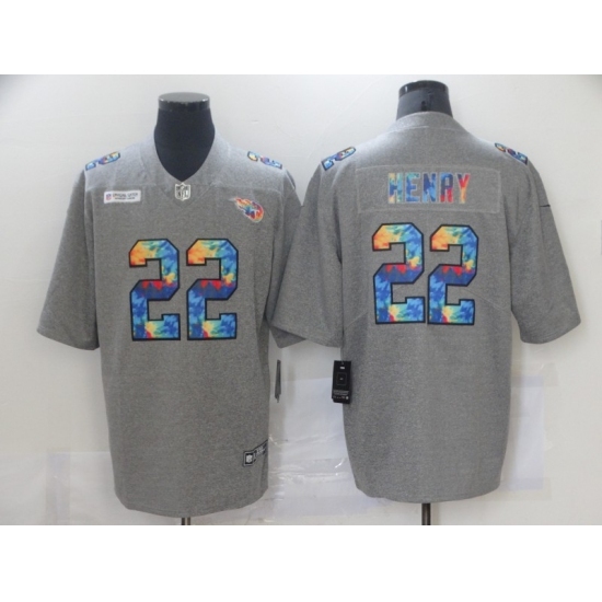 Men's Tennessee Titans #22 Derrick Henry Gray Rainbow Version Nike Limited Jersey Men's Tennessee Titans #22 Derrick Henry Gray Rainbow Version Nike Limited Jersey