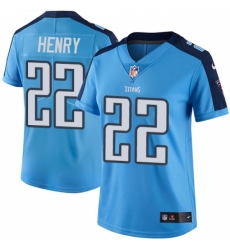 Women's Nike Tennessee Titans #22 Derrick Henry Limited Light Blue Rush Vapor Untouchable NFL Jersey