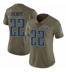 Women's Nike Tennessee Titans #22 Derrick Henry Limited Olive 2017 Salute to Service NFL Jersey