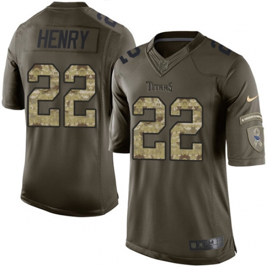 Youth Nike Tennessee Titans #22 Derrick Henry Elite Green Salute to Service NFL Jersey Youth Nike Tennessee Titans #22 Derrick Henry Elite Green Salute to Service NFL Jersey