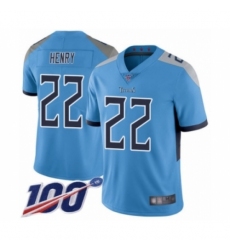 Youth Tennessee Titans #22 Derrick Henry Light Blue Alternate Vapor Untouchable Limited Player 100th Season Football Jersey