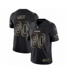 Men San Francisco 49ers #80 Jerry Rice Black 2019 Vapor Limited Golden Edition Jersey