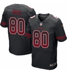 Men's Nike San Francisco 49ers #80 Jerry Rice Elite Black Alternate Drift Fashion NFL Jersey