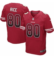 Men's Nike San Francisco 49ers #80 Jerry Rice Elite Red Home Drift Fashion NFL Jersey