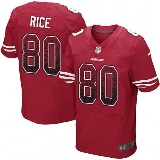 Men's Nike San Francisco 49ers #80 Jerry Rice Elite Red Home Drift Fashion NFL Jersey Men's Nike San Francisco 49ers #80 Jerry Rice Elite Red Home Drift Fashion NFL Jersey