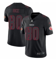 Men's Nike San Francisco 49ers #80 Jerry Rice Limited Black Rush Impact NFL Jersey