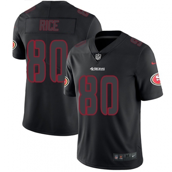 Men's Nike San Francisco 49ers #80 Jerry Rice Limited Black Rush Impact NFL Jersey Men's Nike San Francisco 49ers #80 Jerry Rice Limited Black Rush Impact NFL Jersey