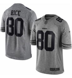 Men's Nike San Francisco 49ers #80 Jerry Rice Limited Gray Gridiron NFL Jersey