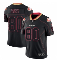 Men's Nike San Francisco 49ers #80 Jerry Rice Limited Lights Out Black Rush NFL Jersey