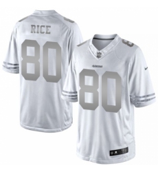 Men's Nike San Francisco 49ers #80 Jerry Rice Limited White Platinum NFL Jersey