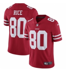 Men's Nike San Francisco 49ers #80 Jerry Rice Red Team Color Vapor Untouchable Limited Player NFL Jersey