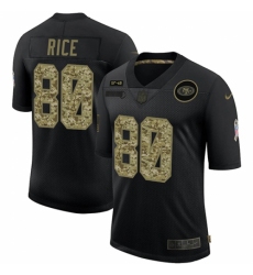 Men's San Francisco 49ers #80 Jerry Rice Camo 2020 Salute To Service Limited Jersey