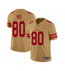 Men's San Francisco 49ers #80 Jerry Rice Limited Gold Inverted Legend Football Jersey