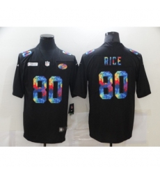 Men's San Francisco 49ers #80 Jerry Rice Rainbow Version Nike Limited Jersey