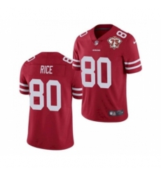 Men's San Francisco 49ers #80 Jerry Rice Red 2021 75th Anniversary Vapor Untouchable Limited Jersey