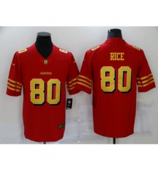 Men's San Francisco 49ers #80 Jerry Rice Red Gold Untouchable Limited Jersey