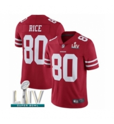 Men's San Francisco 49ers #80 Jerry Rice Red Team Color Vapor Untouchable Limited Player Super Bowl LIV Bound Football Jersey