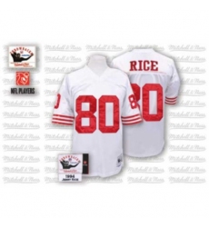 Mitchell and Ness San Francisco 49ers #80 Jerry Rice Authentic White Throwback NFL Jersey