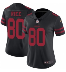 Women's Nike San Francisco 49ers #80 Jerry Rice Black Vapor Untouchable Limited Player NFL Jersey