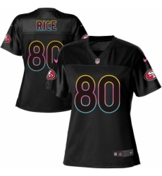 Women's Nike San Francisco 49ers #80 Jerry Rice Game Black Fashion NFL Jersey