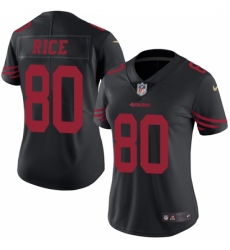 Women's Nike San Francisco 49ers #80 Jerry Rice Limited Black Rush Vapor Untouchable NFL Jersey