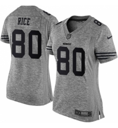 Women's Nike San Francisco 49ers #80 Jerry Rice Limited Gray Gridiron NFL Jersey