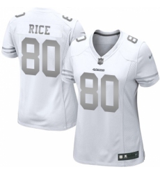 Women's Nike San Francisco 49ers #80 Jerry Rice Limited White Platinum NFL Jersey