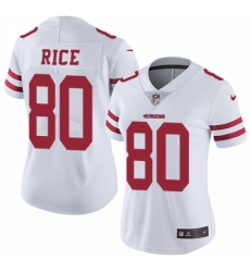 Women's Nike San Francisco 49ers #80 Jerry Rice White Vapor Untouchable Limited Player NFL Jersey
