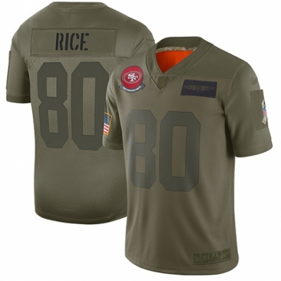 Women's San Francisco 49ers #80 Jerry Rice Limited Camo 2019 Salute to Service Football Jersey Women's San Francisco 49ers #80 Jerry Rice Limited Camo 2019 Salute to Service Football Jersey