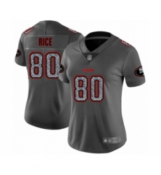 Women's San Francisco 49ers #80 Jerry Rice Limited Gray Static Fashion Football Jersey