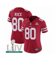 Women's San Francisco 49ers #80 Jerry Rice Red Team Color Vapor Untouchable Limited Player Super Bowl LIV Bound Football Jersey