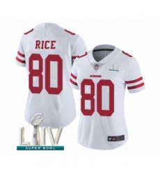 Women's San Francisco 49ers #80 Jerry Rice White Vapor Untouchable Limited Player Super Bowl LIV Bound Football Jersey