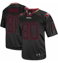 Youth Nike San Francisco 49ers #80 Jerry Rice Lights Out Black Elite NFL Jersey