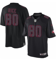Youth Nike San Francisco 49ers #80 Jerry Rice Limited Black Impact NFL Jersey