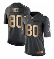 Youth Nike San Francisco 49ers #80 Jerry Rice Limited Black/Gold Salute to Service NFL Jersey