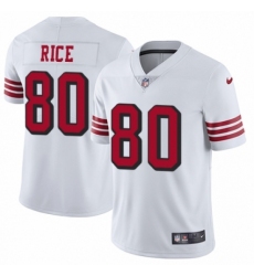 Youth Nike San Francisco 49ers #80 Jerry Rice Limited White Rush Vapor Untouchable NFL Jersey