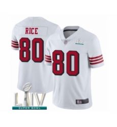 Youth San Francisco 49ers #80 Jerry Rice Limited White Rush Vapor Untouchable Super Bowl LIV Bound Football Jersey
