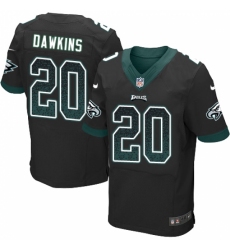 Men's Nike Philadelphia Eagles #20 Brian Dawkins Elite Black Alternate Drift Fashion NFL Jersey