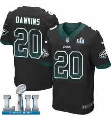 Men's Nike Philadelphia Eagles #20 Brian Dawkins Elite Black Alternate Drift Fashion Super Bowl LII NFL Jersey Men's Nike Philadelphia Eagles #20 Brian Dawkins Elite Black Alternate Drift Fashion Super Bowl LII NFL Jersey
