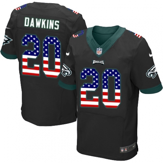 Men's Nike Philadelphia Eagles #20 Brian Dawkins Elite Black Alternate USA Flag Fashion NFL Jersey Men's Nike Philadelphia Eagles #20 Brian Dawkins Elite Black Alternate USA Flag Fashion NFL Jersey
