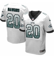 Men's Nike Philadelphia Eagles #20 Brian Dawkins Elite White Road Drift Fashion NFL Jersey