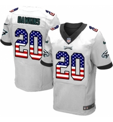 Men's Nike Philadelphia Eagles #20 Brian Dawkins Elite White Road USA Flag Fashion NFL Jersey Men's Nike Philadelphia Eagles #20 Brian Dawkins Elite White Road USA Flag Fashion NFL Jersey
