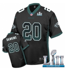 Men's Nike Philadelphia Eagles #20 Brian Dawkins Limited Black Drift Fashion Super Bowl LII NFL Jersey