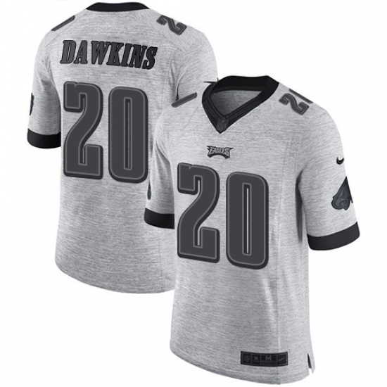 Men's Nike Philadelphia Eagles #20 Brian Dawkins Limited Gray Gridiron II NFL Jersey Men's Nike Philadelphia Eagles #20 Brian Dawkins Limited Gray Gridiron II NFL Jersey
