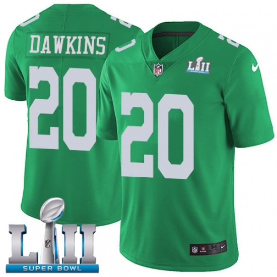 Men's Nike Philadelphia Eagles #20 Brian Dawkins Limited Green Rush Vapor Untouchable Super Bowl LII NFL Jersey Men's Nike Philadelphia Eagles #20 Brian Dawkins Limited Green Rush Vapor Untouchable Super Bowl LII NFL Jersey